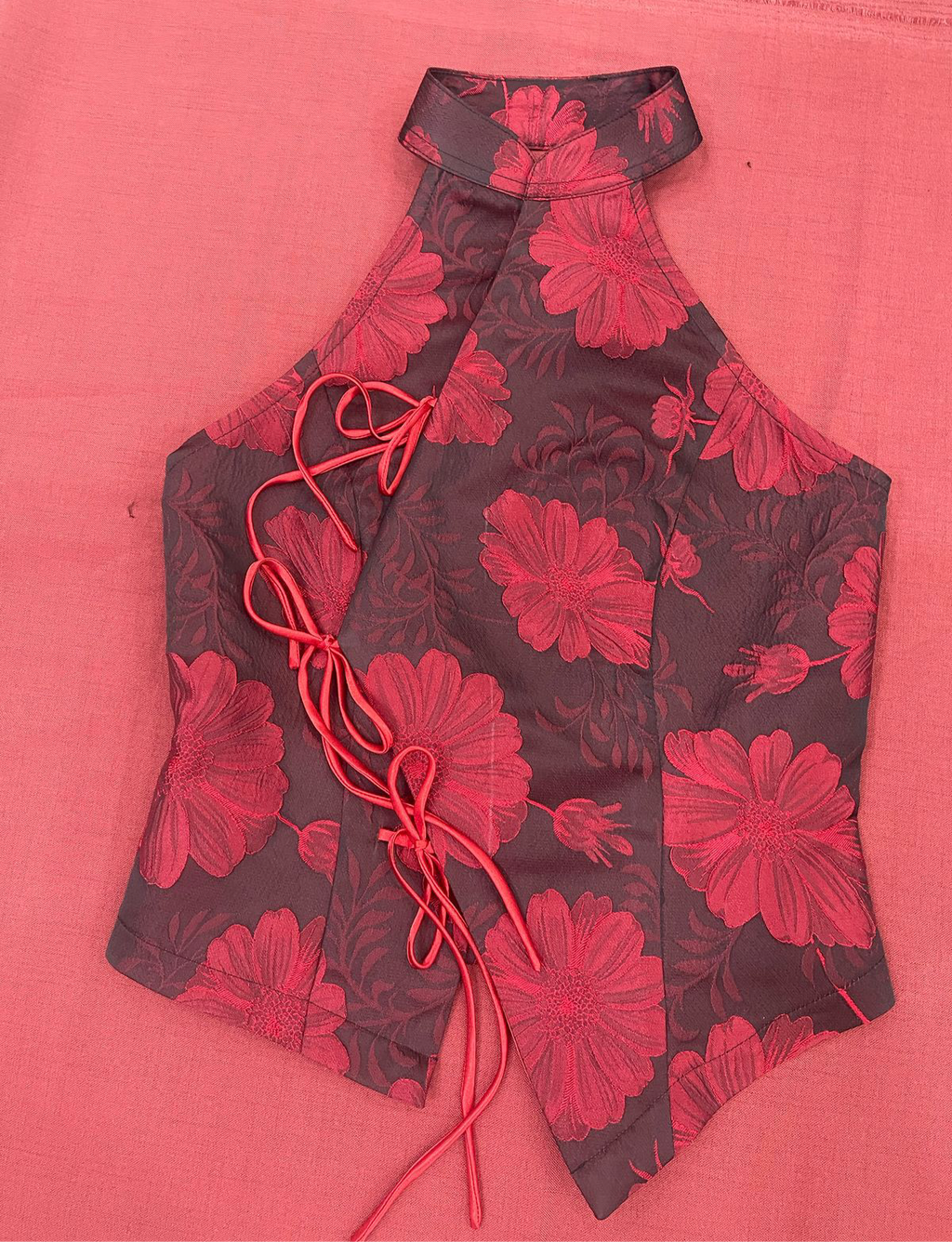 Top Sakura Flores rojo