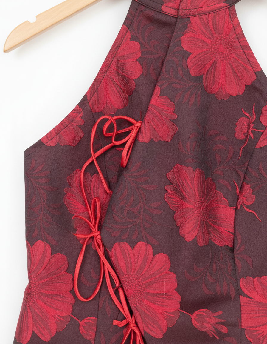 Top Sakura Flores rojo