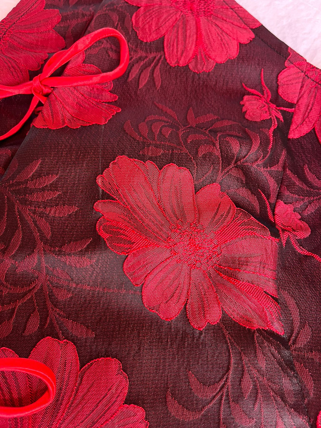 Top Sakura Flores rojo